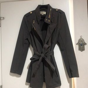 Michael Kors gray belted trench coat
